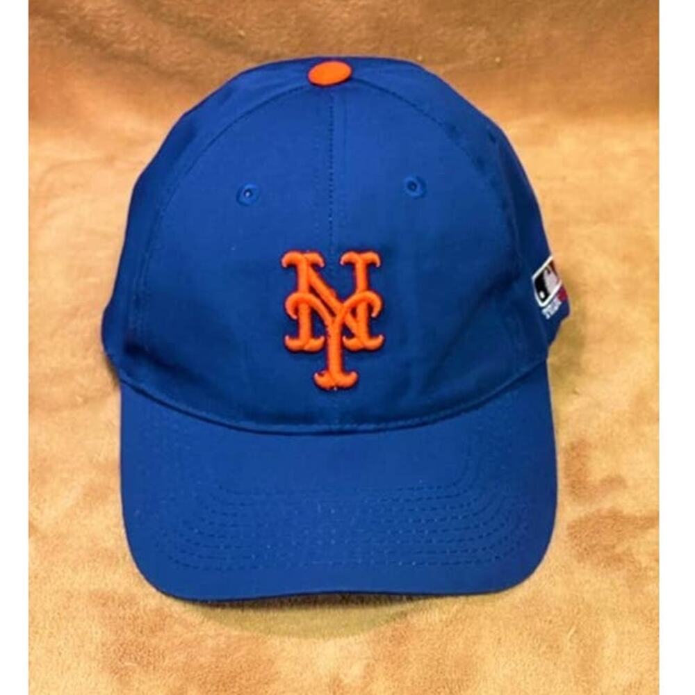 New York Mets, OutDoor Velcroback Cap, Team MLB, Adult Team Colors Blue & Orange